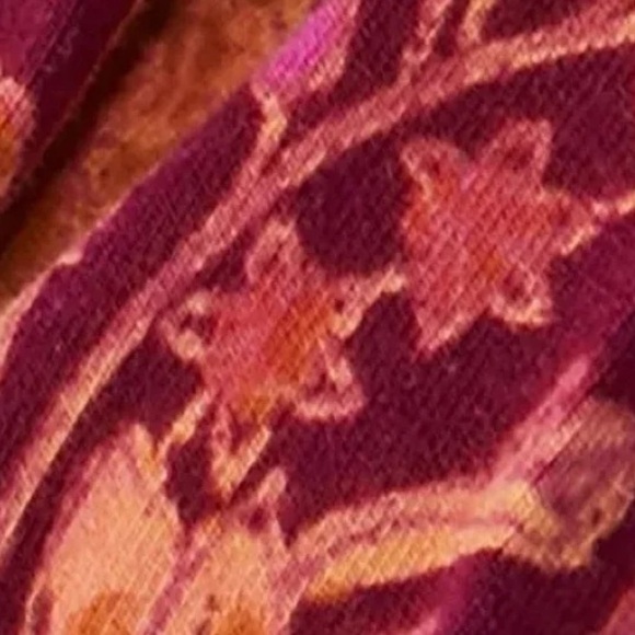 Free People Emory Emery Top in Pink Combo Size Large Floral Cap Sleeve NWT - Picture 7 of 11